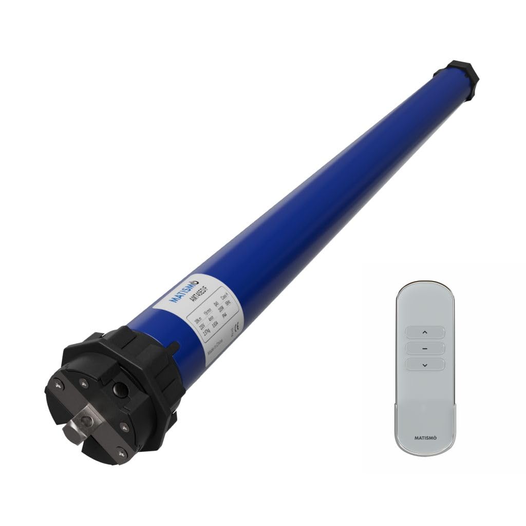 MATISMO Motor persiana con mando para eje de 60 mm AMT45ED/F - Hasta 60 Kg - Detección de obstáculos