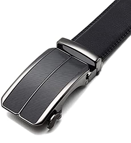 Contacts Genuine Leather Belt for Men with Autolock Buckle - Micro Adjustable Belt Fit Everywhere | Formal & Casual | Elegant Gift Box (21 Black)… 2