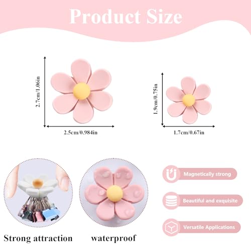 Imanes decorativos 3D flor fuerte paquete 24 unidades miniatura 3