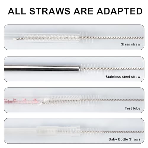 Image of Ixiaoyoo 12 Pcs Bottle Cleaner Brushes Set, 11.8 Inch Nylon Cleaning Brush | White Straw Cleaner Brushes for Tumbler, Sippy Cup, Water Bottles, Hummingbird Feeders, Pipes, Sink Drain & Pet Waterers
