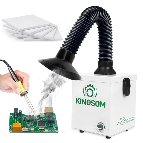 KINGSOM K7 Lötabsaugung [Schnelle] Lötrauchabsaugung 2-in-1 HEPA & Aktivkohlefilter Löt Absaugung 99 97% Filtereffizienz Starke Absauganlage für DIY-Tischlöten Manuelle Holzbearbeitung Schnitzen