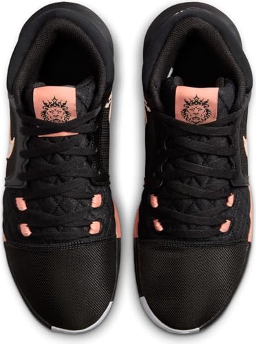 Image of Nike Lebron Witness VIII Basketball Shoes (HQ2139-001, Black /Apricot Agate /White) Size 5.5