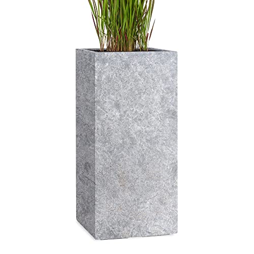 Pflanzwerk® Pflanzkübel Tower Lava Hellgrau 50x23x23cm Blumentopf *Frostbeständige Blumenkübel* *UV-Schutz* *Premium Pflanzenkübel Qualität*