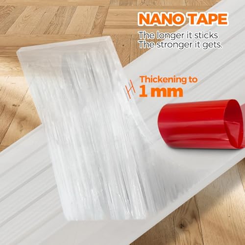 Image of Holikme Door Draft Stopper Under Door Draft Blocker Insulator Door Sweep Weather Stripping Noise Stopper Strong Adhesive, Transparent, 32 Inch