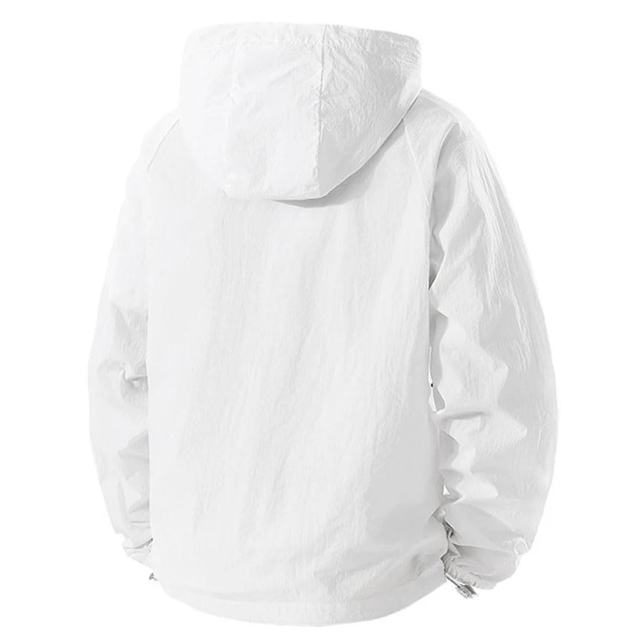 Men's Plus Size Lightweight Trenchcoats Summer Hooded Jacket Thin Breathable Outerwear3