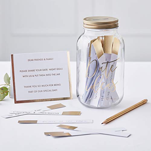 Ginger Ray Gold Wishing Date Jar Guest Book Alternative Wedding Gift