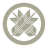 imoninn 家紋ステッカー【丸に違い矢】009 カッティングタイプ <90mm> グレー色