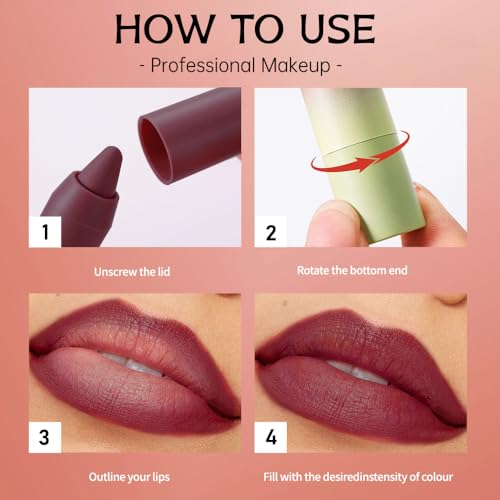 Image of Wine Berry Matte Lip Liner Pencil - Smooth & Moisturizing Lip Pencil for Precise Contour, Rich Color Payoff, Lightweight Everyday Lip Makeup, Twist-Up Design,06#