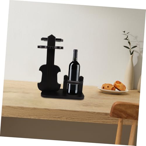 Soporte para botellas de vino en forma de violín de madera miniatura 7