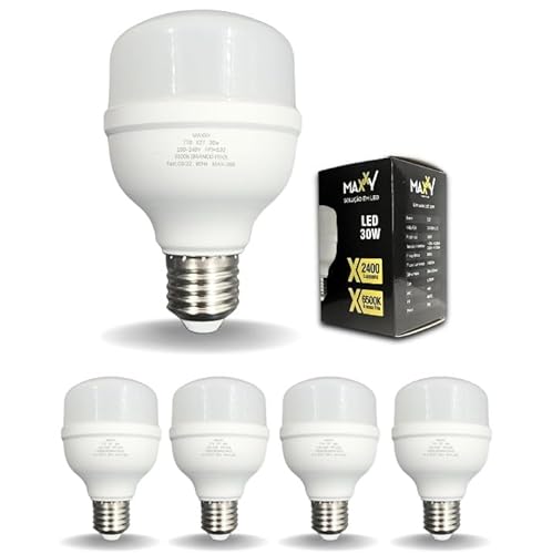 Maxxy Kit de lâmpadas LED 5 lâmpadas 30W Bivolt 6500K Cool White Alta eficiência