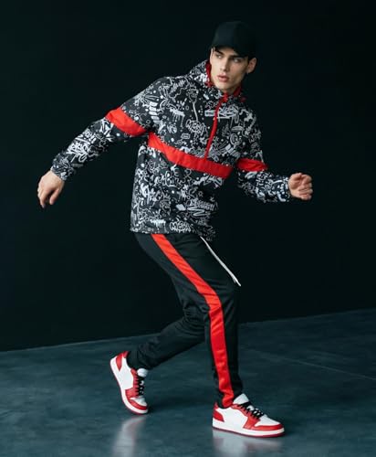 Image of Screenshotbrand Lightweight Hooded Water Resistant Windbreaker - Zip-up Fashion Map Print Rain Jacket
