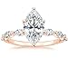 ERAA Jewel 1.5 CT Marquise Colorless Moissanite Engagement Ring, Wedding Bridal Ring Set, Eternity Silver Solid 10K 14K 18K Gold Diamond Solitaire Prong Set Anniversary Promise Ringd for Her