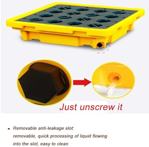 Stackable Modular Spill Containment Platform with Grating - Industrial Safety, Leak Prevention, Heavy-Duty Design, Eco-Friendly, Easy Assembly for Hazardous Materials