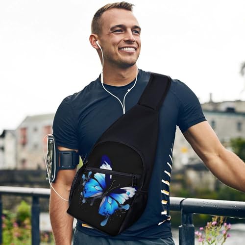Bolso bandolera casual azul para senderismo y viaje miniatura 3