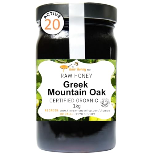 Thomas' ROHER HONIG AUS GRIECHISCHER BERGEICHE | Antibakterieller Berghonig | Dick & Unpasteurisiert | Einzelhersprung | The Raw Honey Shop | (1kg)
