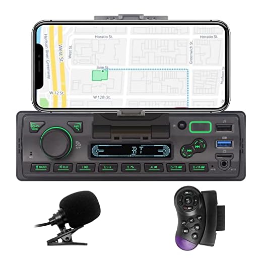 Radio Coche LXKLSZ Autoradio Bluetooth 1 DIN con App Control Reproductor MP3 Soporte USB/TF/AUX/Carga Rápida/Llamadas Manos Libres/Radio FM/ con Soporte para Teléfono