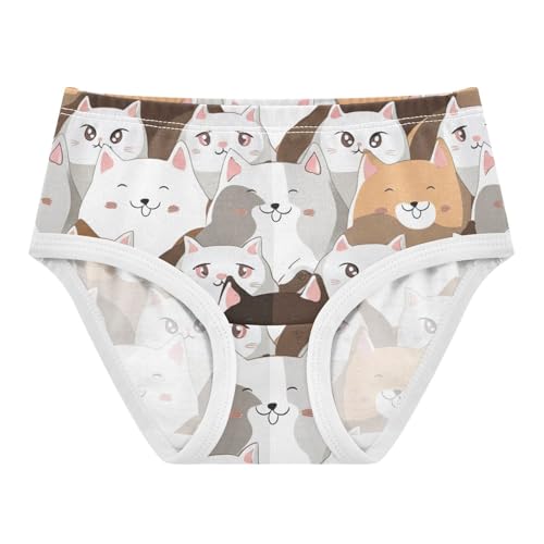 Cotton Girls Underwear Toddler Cute Cartoon Cat Faces Little Girl Panties Fun Briefs Underpants 2t