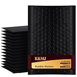 K&MJ 4x8 Bubble Mailer,100 Pc,Black Bubble Mailers for Small Business,Padded Envelopes,Tear-Proof Self-Seal Thickened Bubbles Shipping Bags,for Packaging Jewelry,Makeup,Electric Product or Parts ect