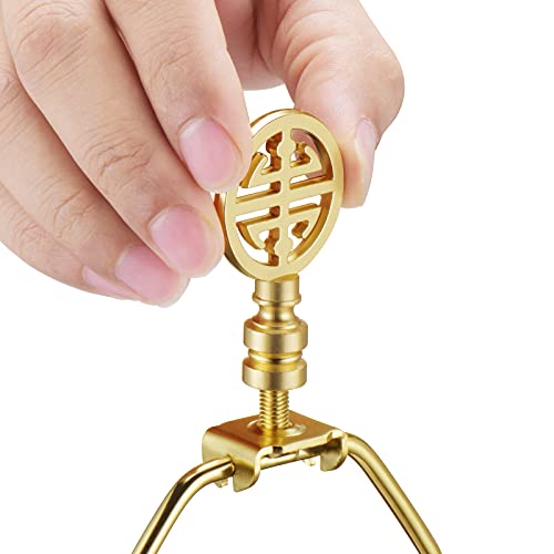 Canomo 2 Packs Oriental Asian Lamp Finial Cap Knob Lamp Decoration For Lamp Shade, Brass, 2.16 Inches #TOP1