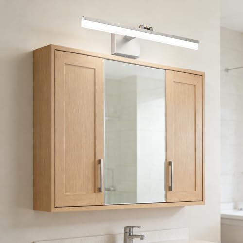 Image of SOLFART Vanity Lights for Bathroom: 24 Inch Bathroom Lighting Fixtures Over Mirror- Brushed Nickel 6000K LED Hardwired Adjustable 180 Degree Light Bar IP44 ETL