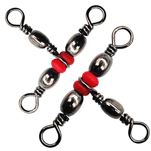 Shaddock Fishing t-Turn 3 Way latón  Emerillones de Pesca Barril Triple Swivel Snaps Cruz línea Pesca línea Conectores Tackle antienredos Equipo Prueba 20  100lb