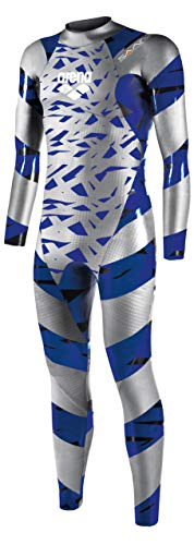 Arena Men’s Sams Triathlon Wetsuit Full Sleeve Shark Deterrent Neoprene For Open Water Swimming, Ironman And Usat Approved, Silver/Blue, X-Large #TOP6