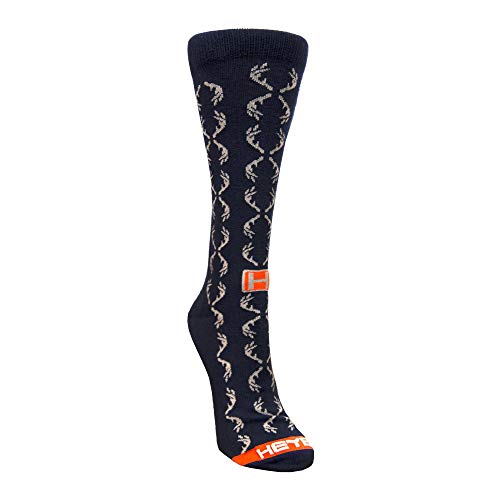 Heybo Outdoors Rambler Dress Sock Quality Lightweight Frabric Blend for every avid Hunter and Fisher Mallard, Labrador, Buck - Buck Antlers Black
