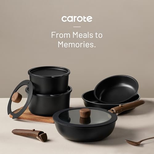 image for CAROTE 19pcs Pots and Pans Non Stick, Cookware Sets Detachable Handle,