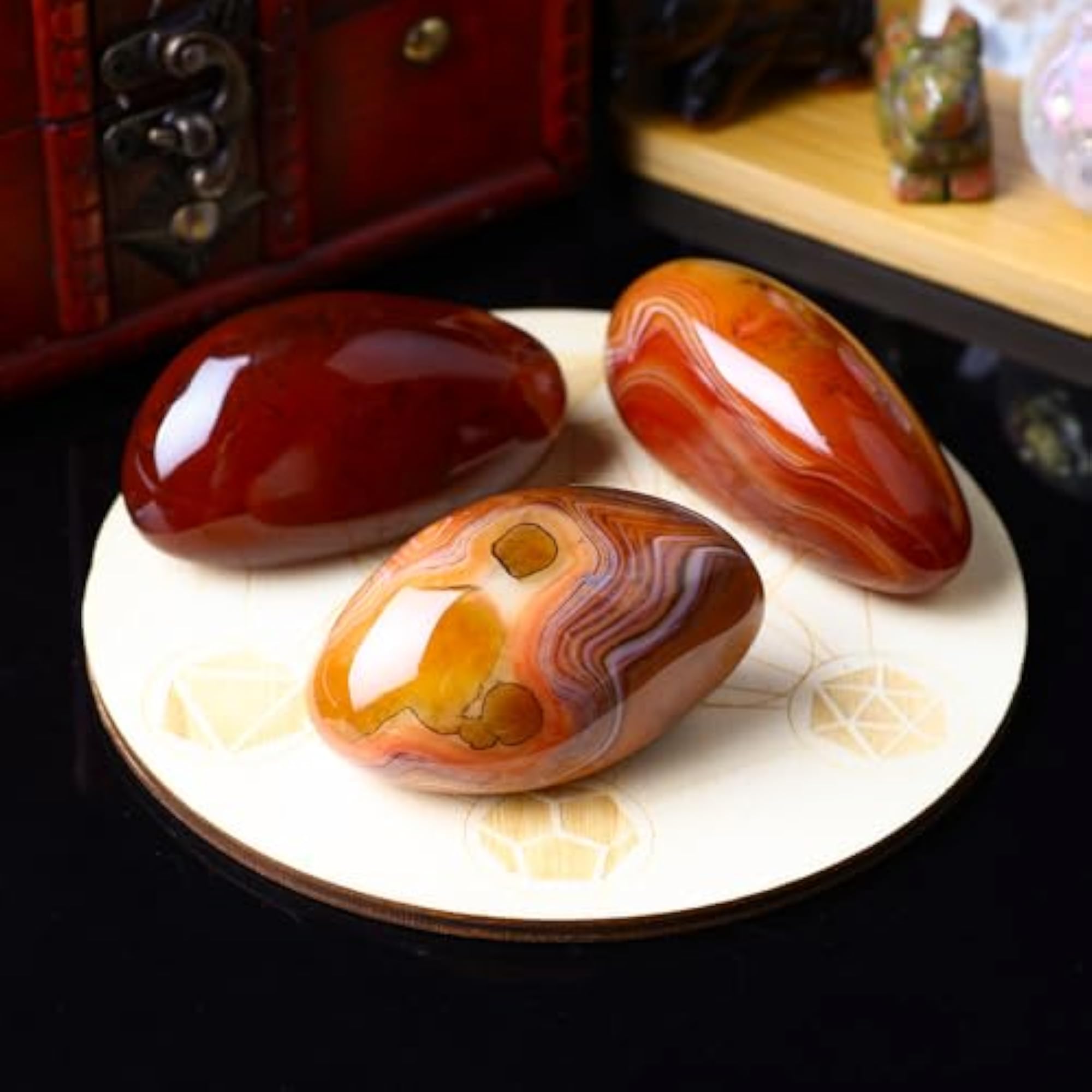 Polished Palm Stone Crystal for Anxiety Relief