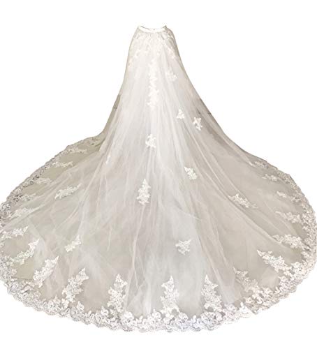 Wedding Detachable Train Long Tutu Maxi Lace Opening Front Skirt3
