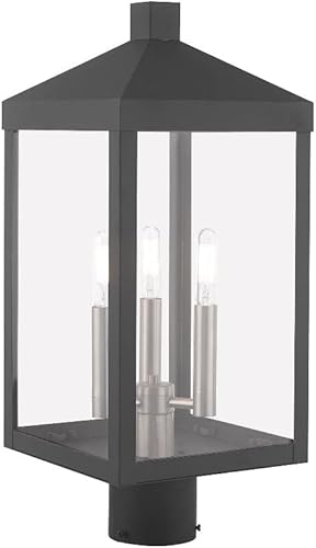 Miniatura 6 de Livex Lighting 3 faroles ligeros de níquel cepillado para exteriores