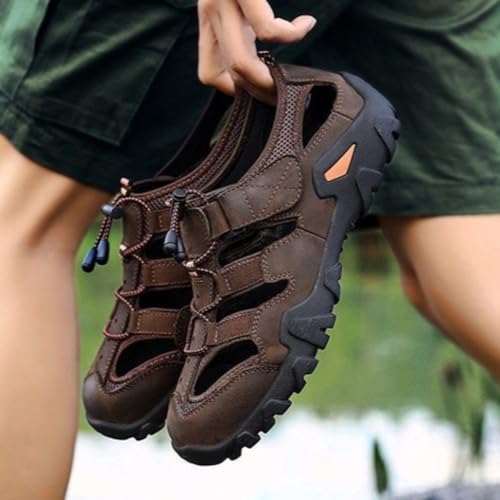 Men's Hiking Sandals Closed Toe Water Shoes Outdoor Breathable Beach Walking Shoes for Summer Trail Trekking Fishing4