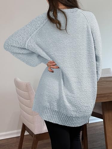 Image of Saodimallsu Womens Oversized Sweater Fuzzy Long Sleeve Casual Tunic Sweater