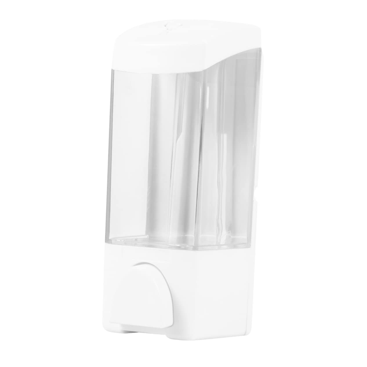 Cabilock 1Pc Wall Mounted Soap Dispenser Refillable Liquid Holder for Manual Shampoo Container Bathroom Accessory White
