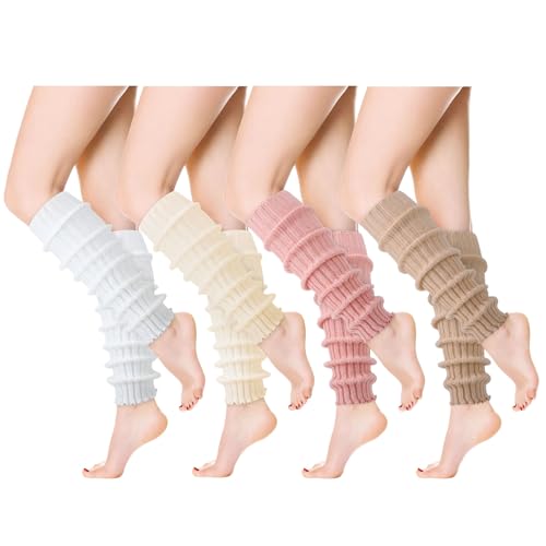 Zhamate 4 Pairs Leg Warmers for Women Cute Y2K Style