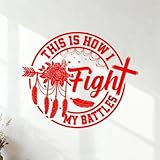 Voici comment je mène mes combats, un don de Jésus 49.2x60cm Culture du tatouage Rouge