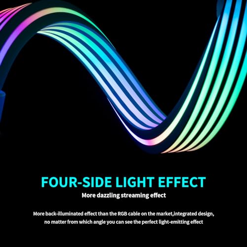 Image of Sirlyr 8 Pin RGB GPU Cable,RGB PSU Cables Extension - Addressable 5V3Pin ARGB PC Case Decor for RTX 3060 4060 4070 Radeon RX 6600 580 Graphics Card Power Supply White