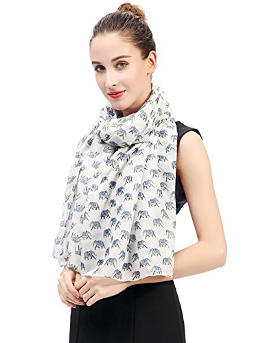 Lina & Lily Elephant Animal Print Women's Scarf Shawl Wrap Lightweight2