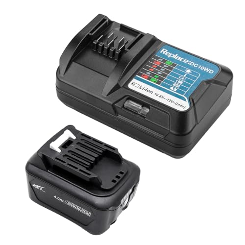 BL1041B 4,0Ah 12V Bateria z ładowarką DC10WD DC10SB kompatybilna z Makita 12V CXT BL1016 BL1041B BL1040B BL1020B, do MAK DF031D TD110D MP100D CG100D DF0331D