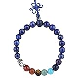 7 Chakra Armband: 7 Chakra Stein kann mehr Frieden, Erfolg und Harmonie in dein Leben bringen. Ideal zum Heilen, Yoga, Meditation, Beten. 7 Chakra-Edelsteine Material beinhaltet: Wurzel-Chakra / Roter Jaspis, Sakral-Chakra / Karneol, Solar-Plexus-Chakra / Tigerauge-Stein, Herz-Chakra / Grüner Aventurin (/ Monarch-Jaspis), Hals-Chakra / Blauer Howlith-Türkis, Drittes Auge-Chakra / Lapislazuli, und Kronenchakra / Amethyst.