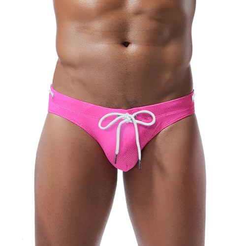 KAREN SPACE Mens Swim Briefs Adjustable Drawstring Multicolor Options Bikini Briefs Swimwear