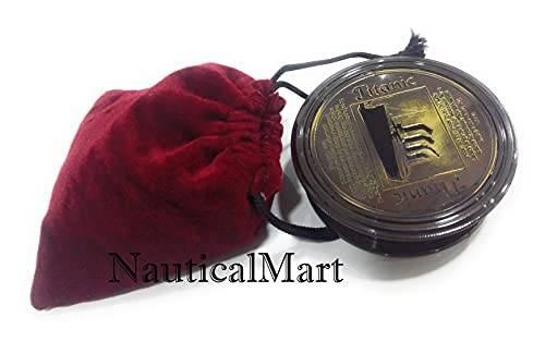 Brújula Náutica NauticalMart de Latón con Acabado Antiguo, Vintage, Tamaño Compacto 3.15x3.15 in miniatura 2
