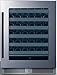 Summit 24 Inch Wine Cellar Shallow Depth Wine Refrigerator, Dimmable LED Light, Lock, Commercial or Residencial Use- SDHW2442LHD(LHD, Stainless Steel)
