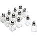 (Package of 12) Mini Square Glass Salt or Pepper Shakers with Polished Chrome Top - 0.5 Ounce