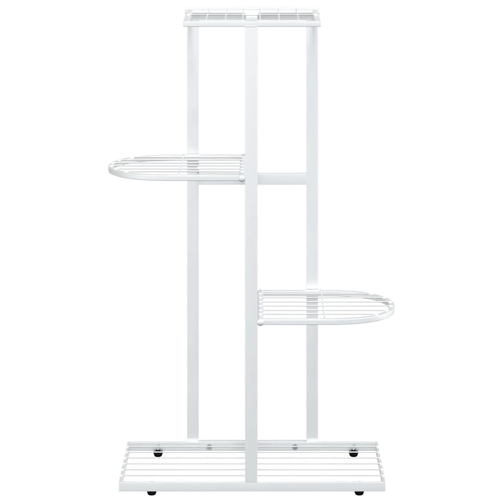 Metalowy stojak na kwiaty biały 4 poziomy 43x22x76 cm