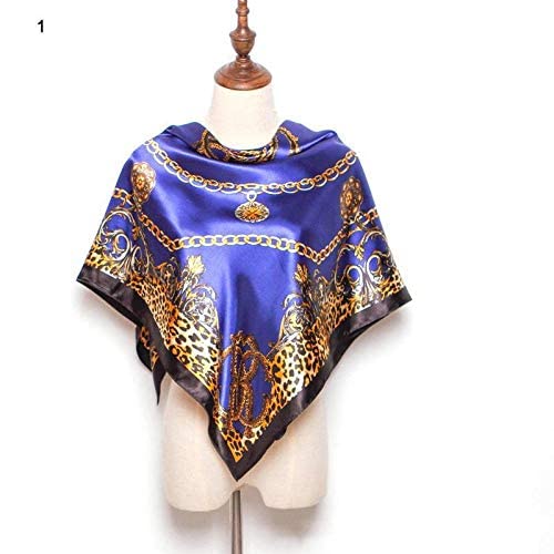 GenericWorldCare® LUVLCS Women Silk Scarf Scarfs Silk Satin Flower Print Square Scarf Head Beach Shawl Silk Scarf Shawl Echarpe Mulher A62543 | Pack of 1