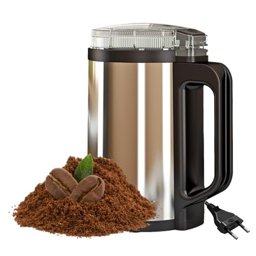 Jlobnyiun Molinillo de café automático - Molino eléctrico para granos con sistema táctil - Molienda rápida y diseño compacto para amantes de cereales y nueces
