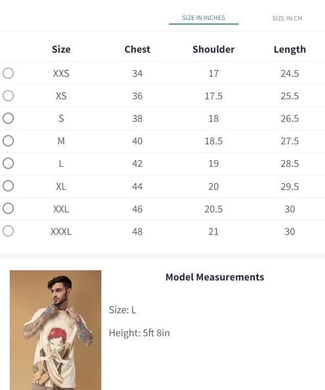 Image of The Souled Store| Official Naruto: The Ninja Mens and Boys T-Shirts|Half Sleeve|Relaxed fit Graphic Printed|100% Cotton Beige Color Men Relaxed Fit T-Shirts