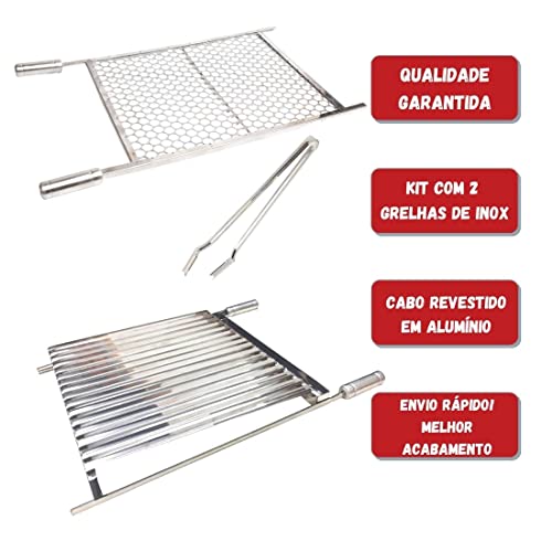 Grelha Churrasco Argentina Parrilla, Moeda 70x40cm Pegador