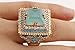 Turkish Handmade Jewelry Square Shape Princess Cut Aquamarine and Round Cut Turquoise Topaz 925 Sterling Silver Ring Size Option